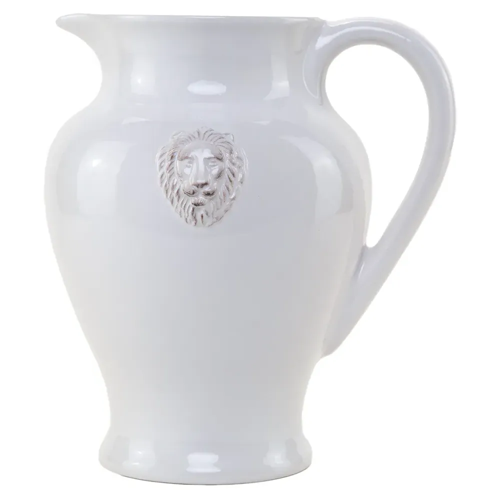 Renaissance Leone Ceramic Pitcher - White