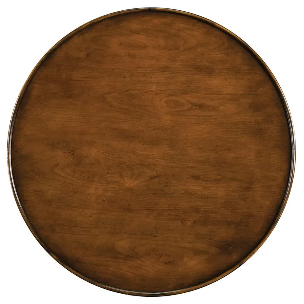 Renee Round Side Table - Brown, Cherry Wood