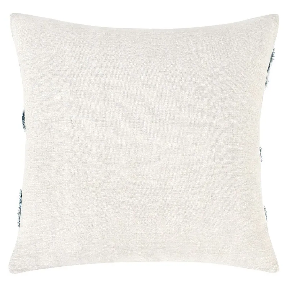 Renee Square Throw Pillow - Blue, Linen