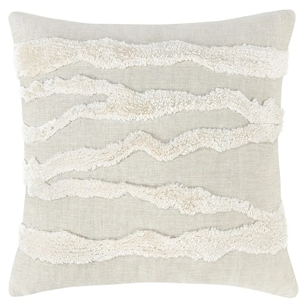 Renee Square Throw Pillow - Cream, Linen