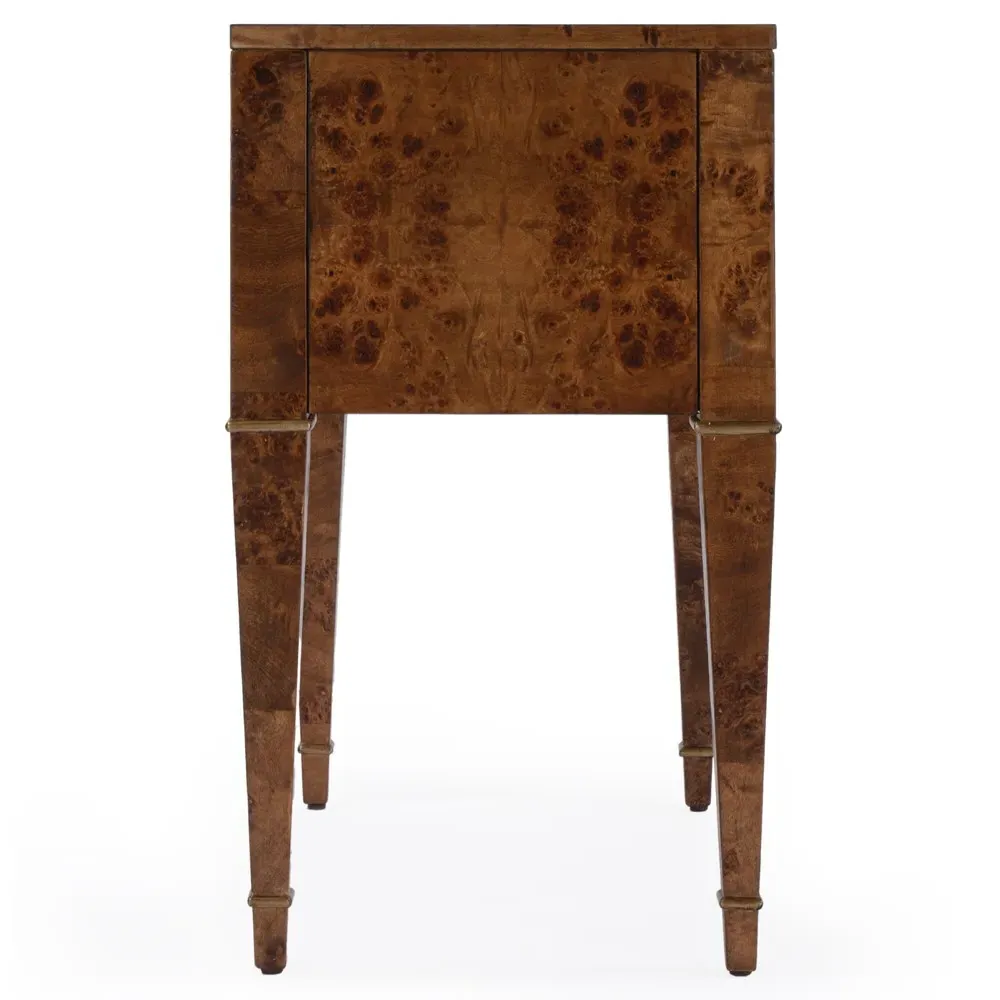 Renz End Table with Storage - Brown, Burl