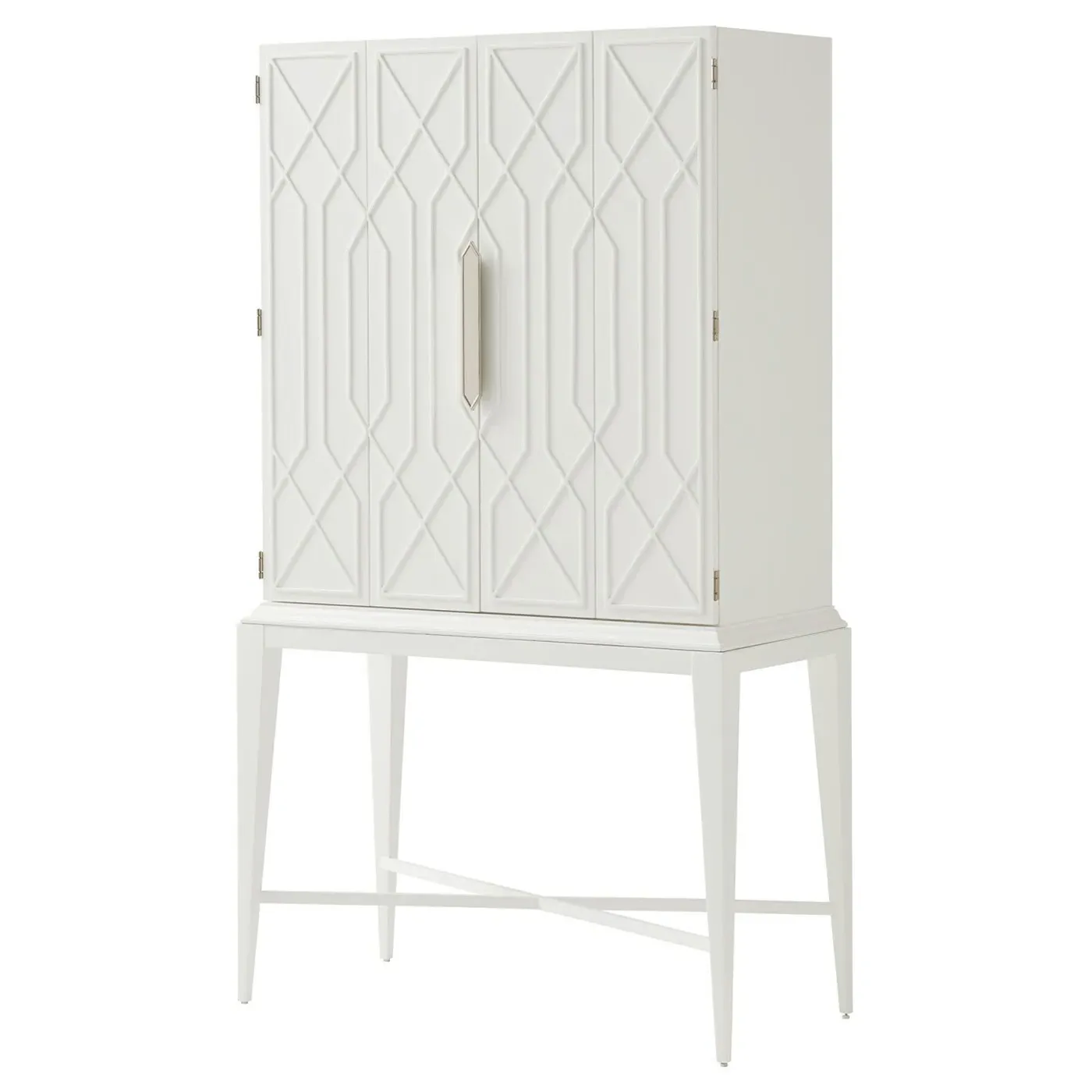 Reuben Bar Cabinet with Storage - Cream, Maple Wood