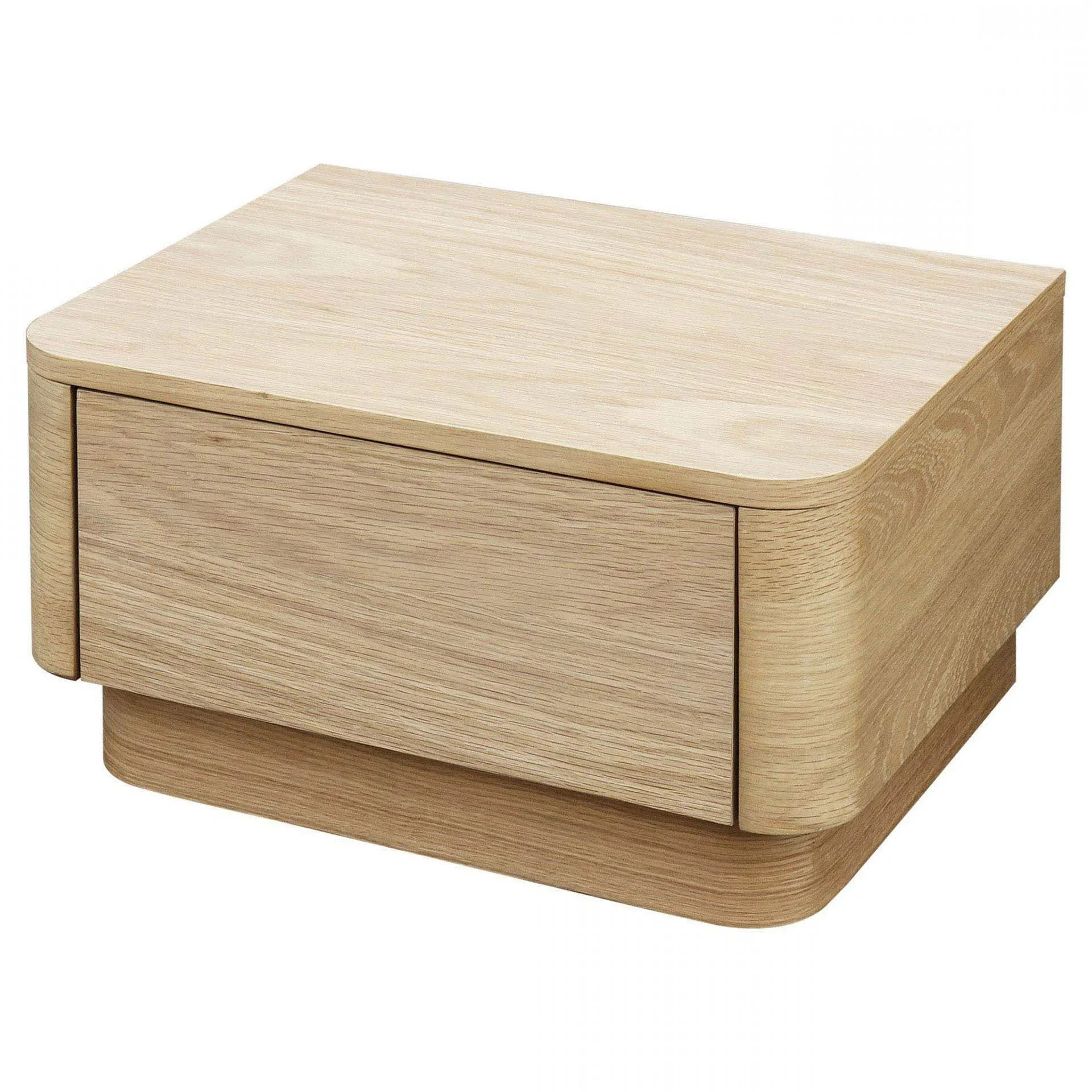 Rex 1 Drawer Nightstand - Natural Brown, Oak Wood