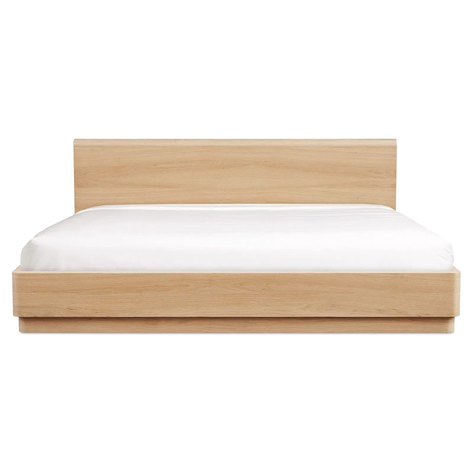 Rex King Size Platform Bed - Light Brown, Oak Wood