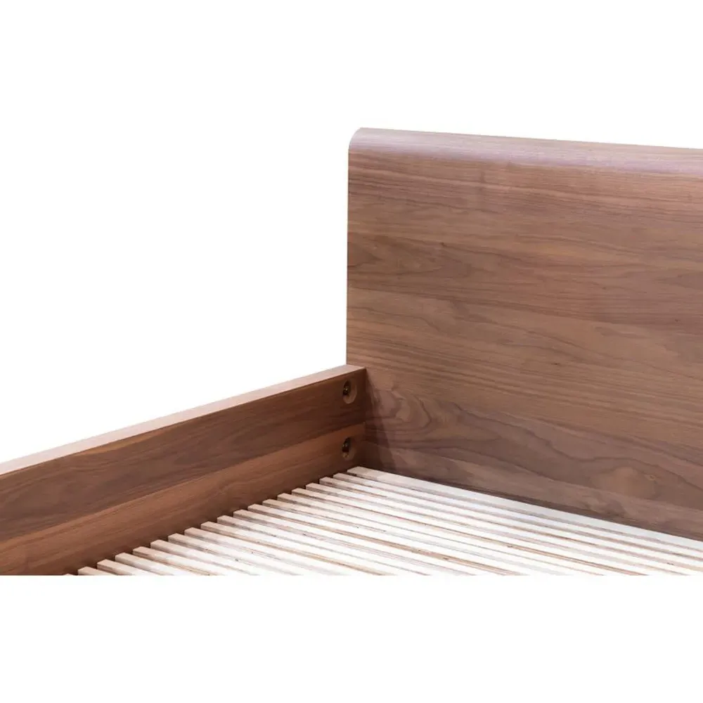 Rex Queen Size Platform Bed - Brown, Walnut