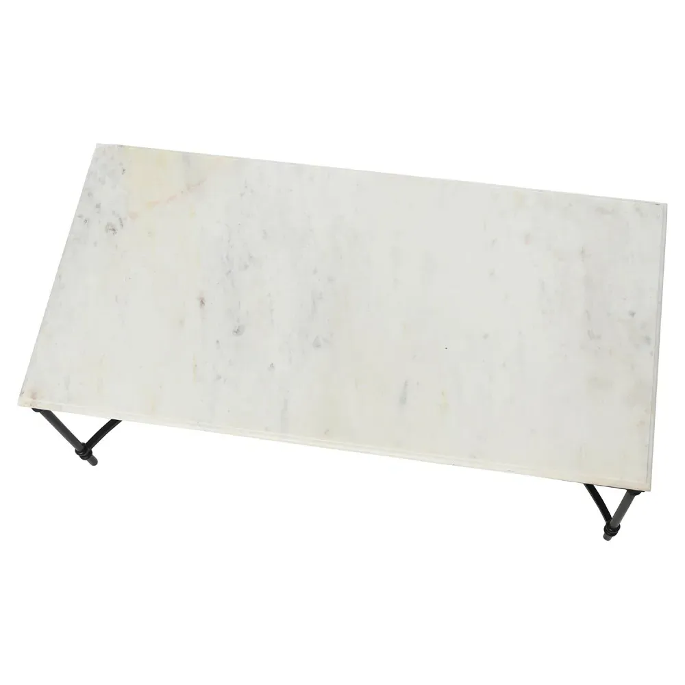 Rhea Rectangular Coffee Table - Black, Marble