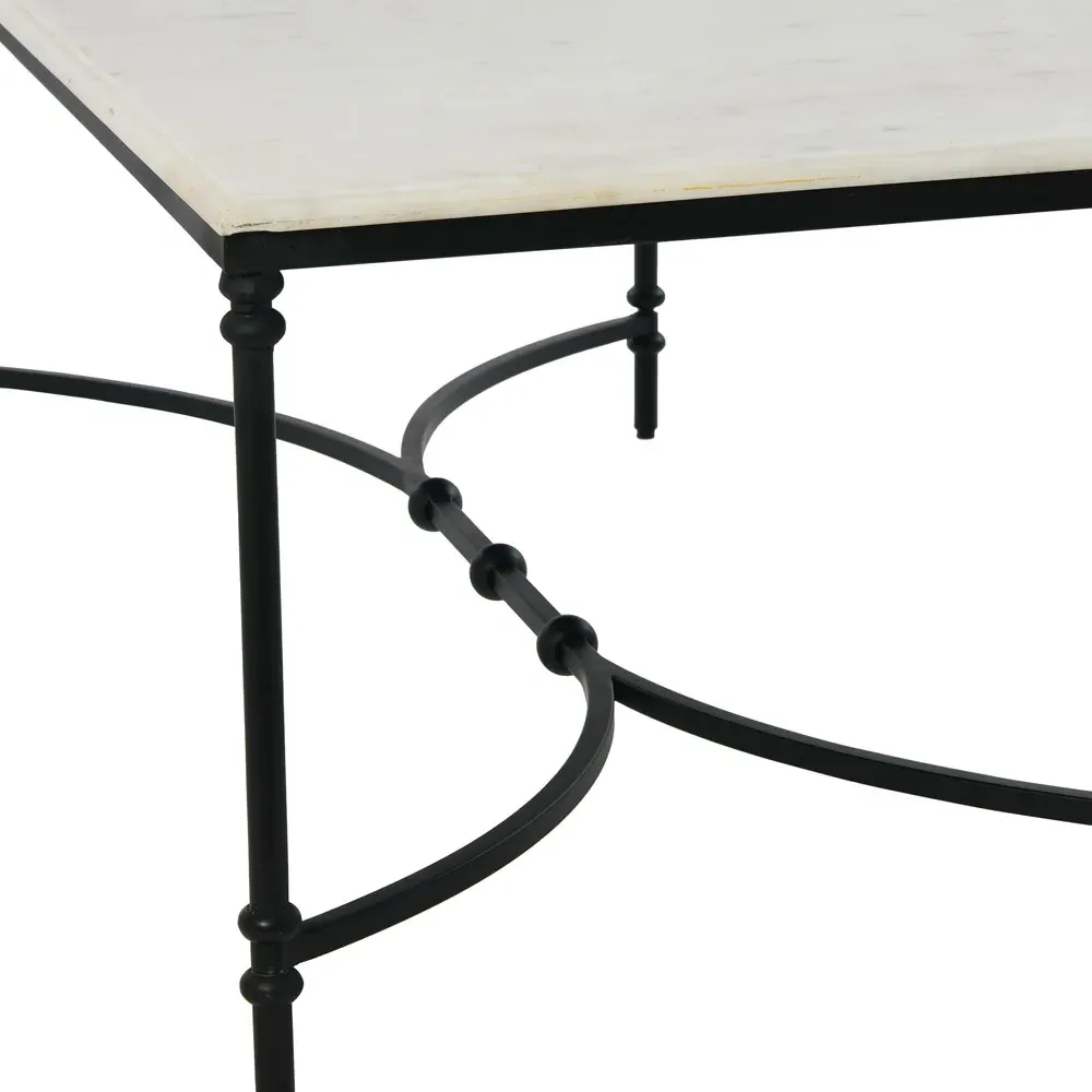 Rhea Rectangular Coffee Table - Black, Marble
