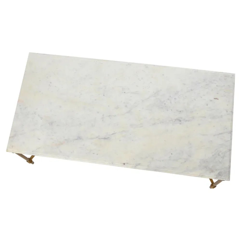 Rhea Rectangular Coffee Table - Gold, Marble
