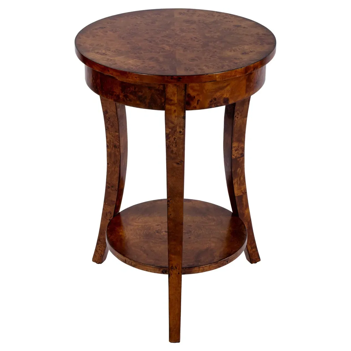 Rhett Round Side Table - Brown, Burl Veneer image