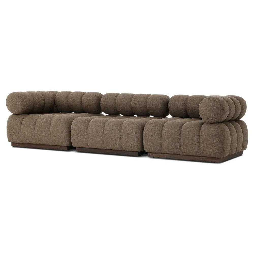 Rhey 3-Piece Outdoor Sectional - Brown, Teak