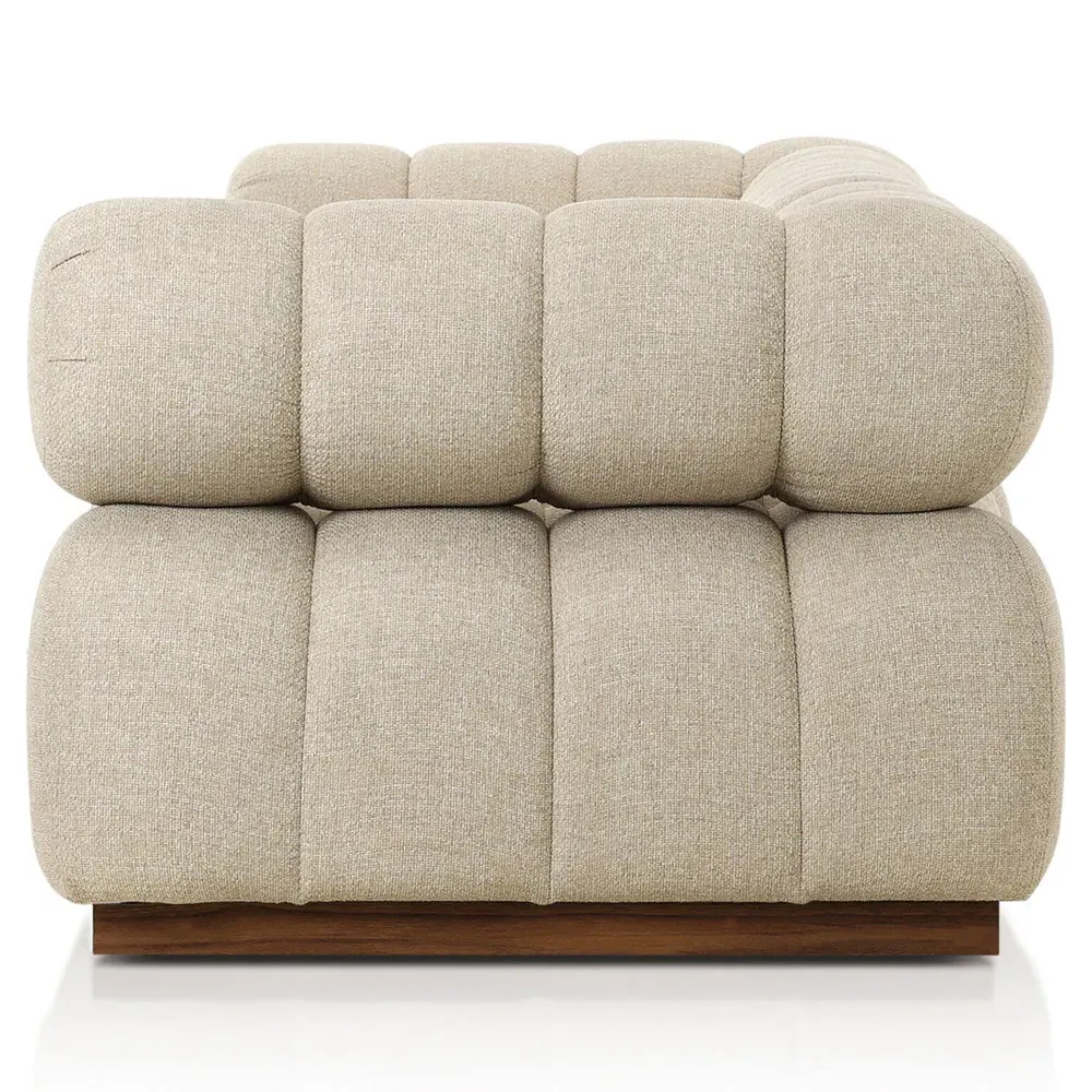 Rhey 3-Piece Outdoor Sectional - Cream, Teak