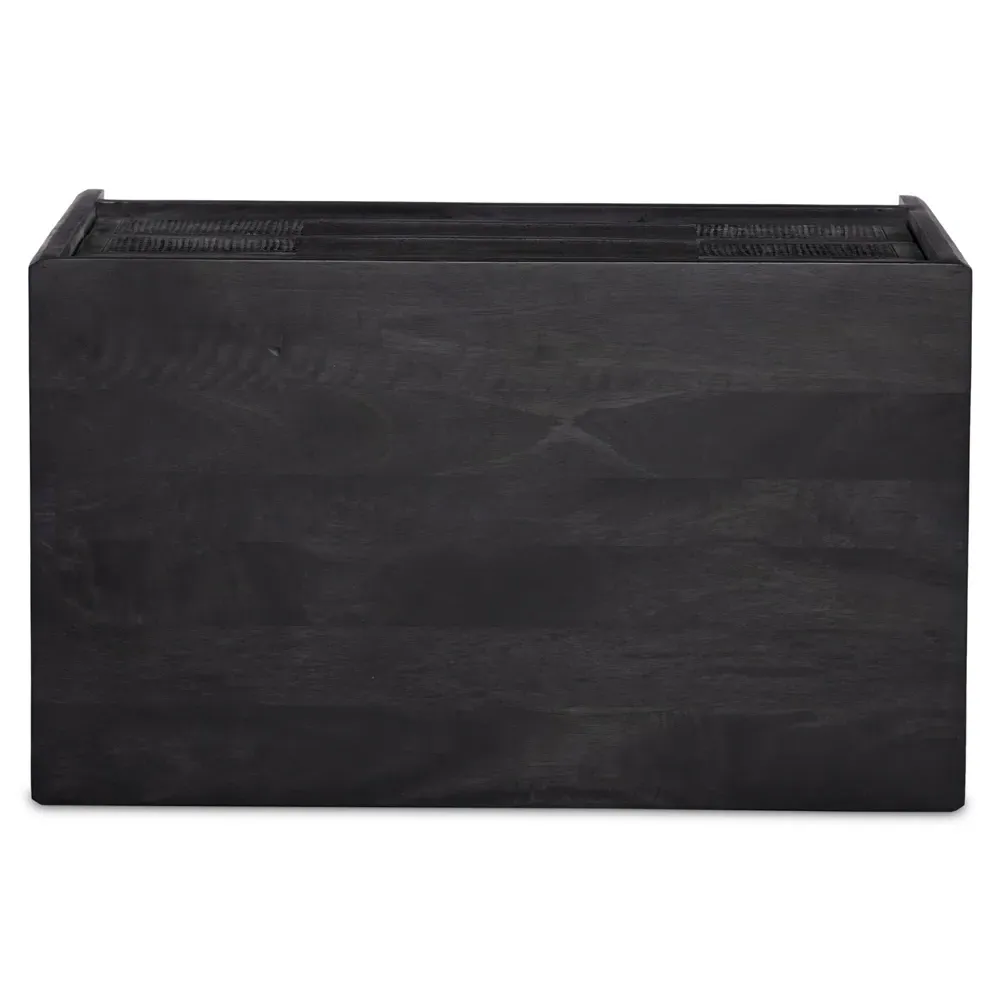 Rhian 3 Drawer Nightstand - Black, Mango Wood