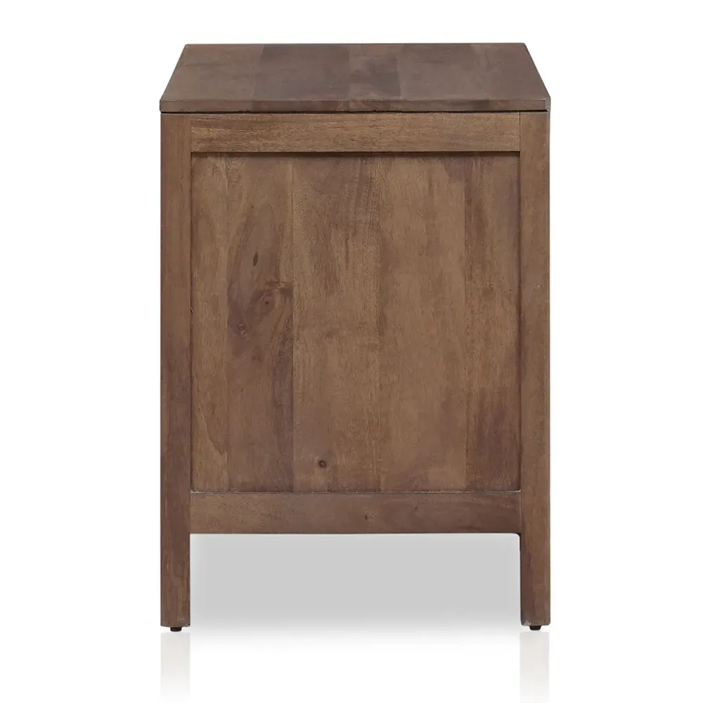 Rhian 3 Drawer Nightstand - Brown, Mango Wood