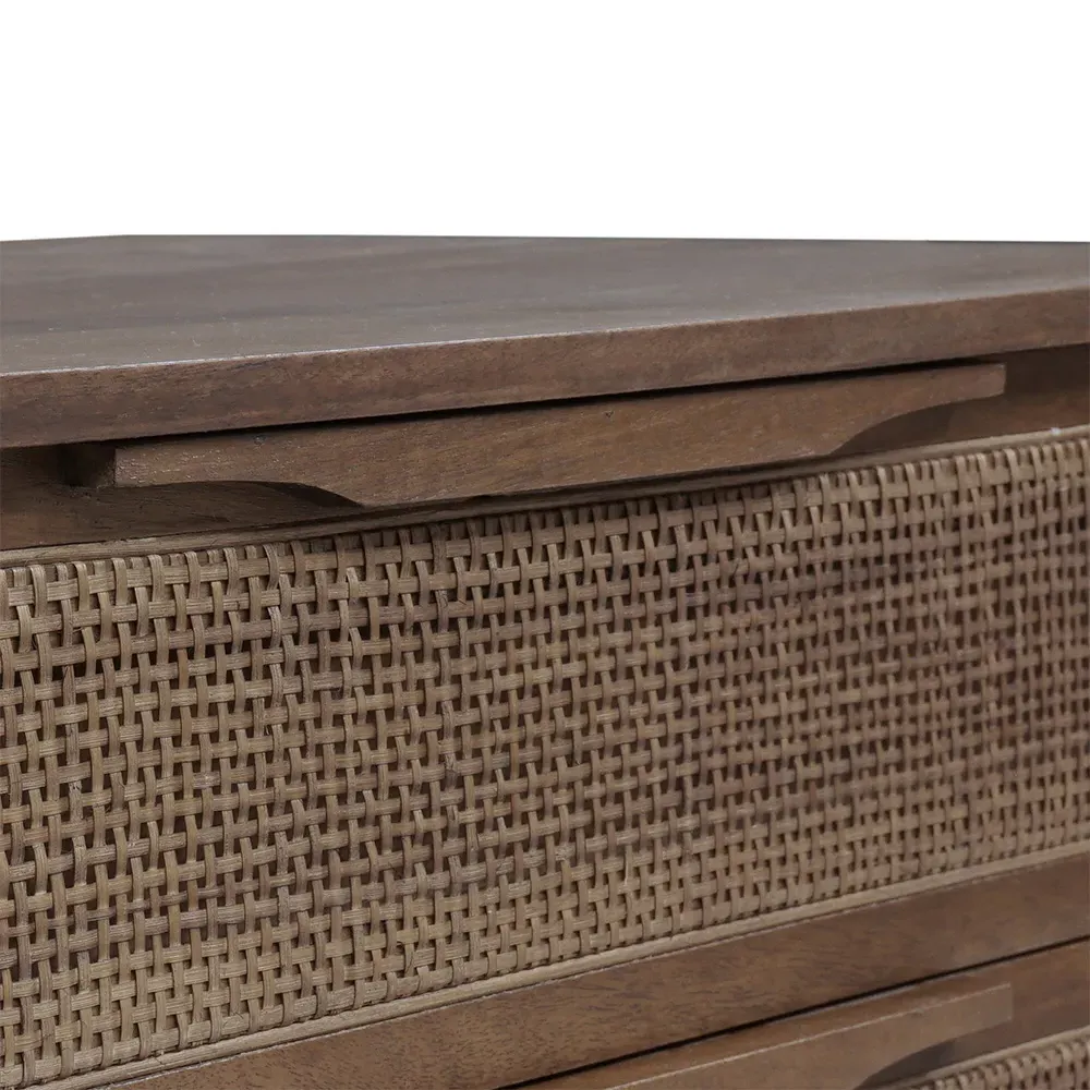 Rhian 3 Drawer Nightstand - Brown, Mango Wood