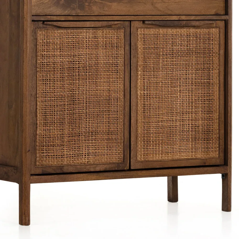 Rhian 3 Drawer Tall Chest Dresser - Brown, Mango Wood