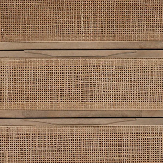 Rhian 6 Drawer Double Dresser - Black Wash, Mango Wood