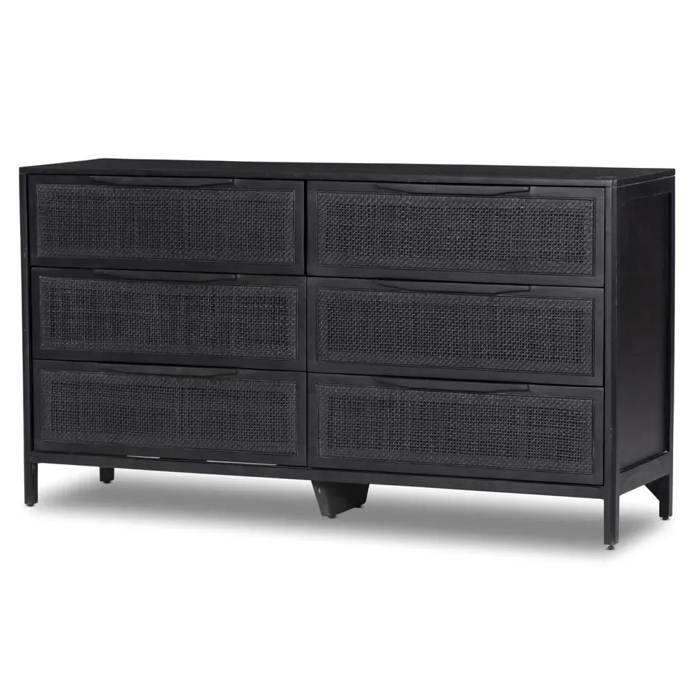 Rhian Double Dresser - Black, Mango Wood