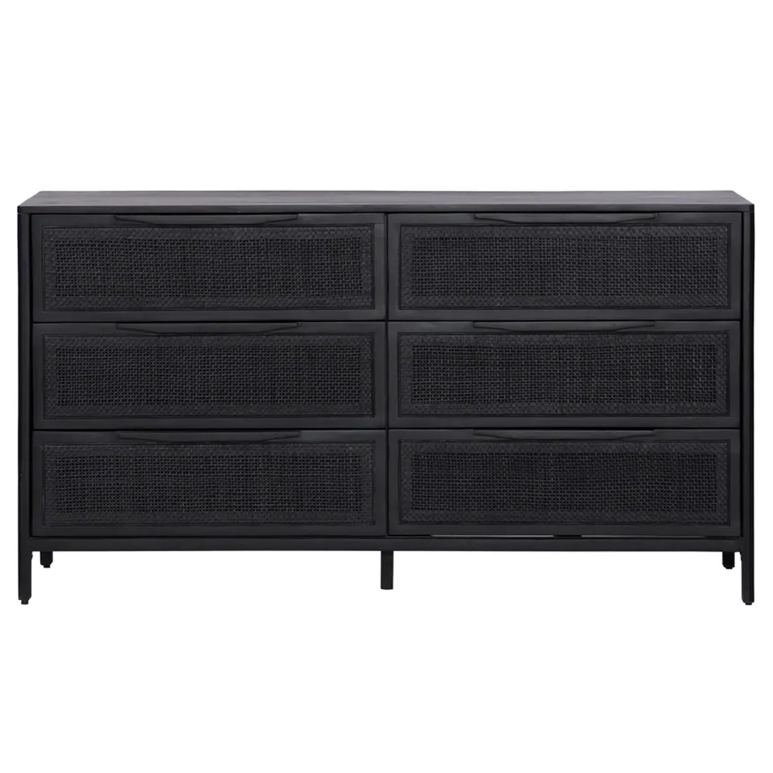 Rhian Double Dresser - Black, Mango Wood