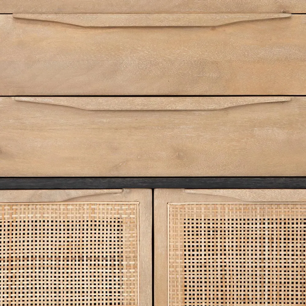 Rhian Dresser with Removable Shelf - Black Wash, Mango Wood