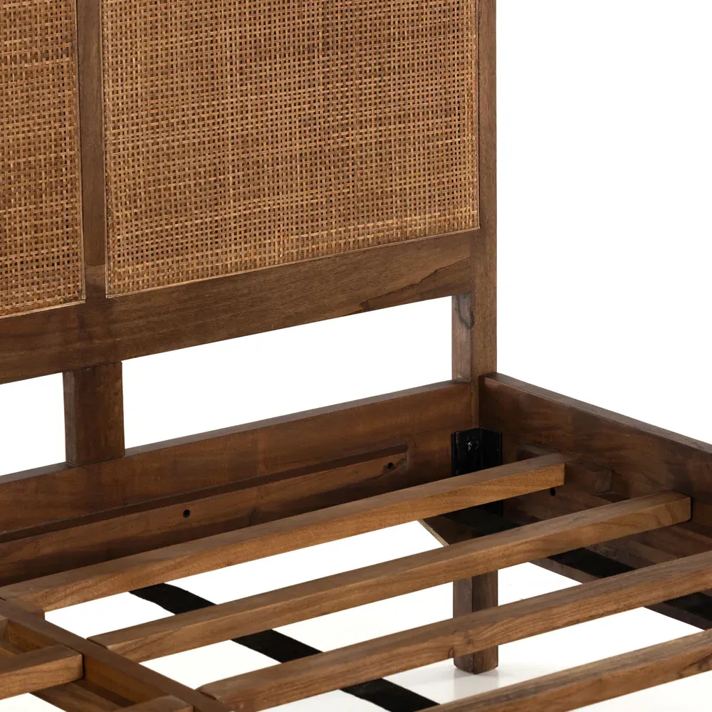 Rhian King Size Bed Frame - Dark Brown Wash, Mango Wood