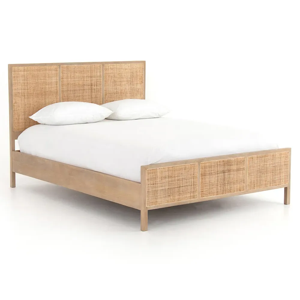 Rhian King Size Bed Frame - Natural, Mango Wood