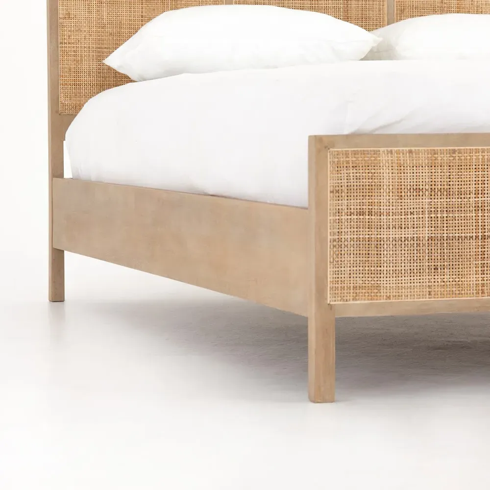 Rhian King Size Bed Frame - Natural, Mango Wood