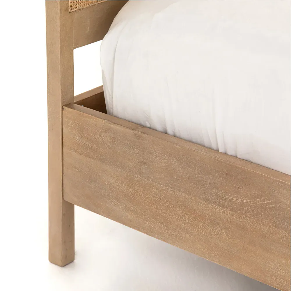 Rhian King Size Bed Frame - Natural, Mango Wood