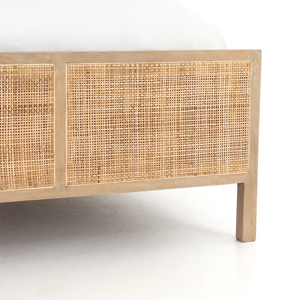 Rhian King Size Bed Frame - Natural, Mango Wood