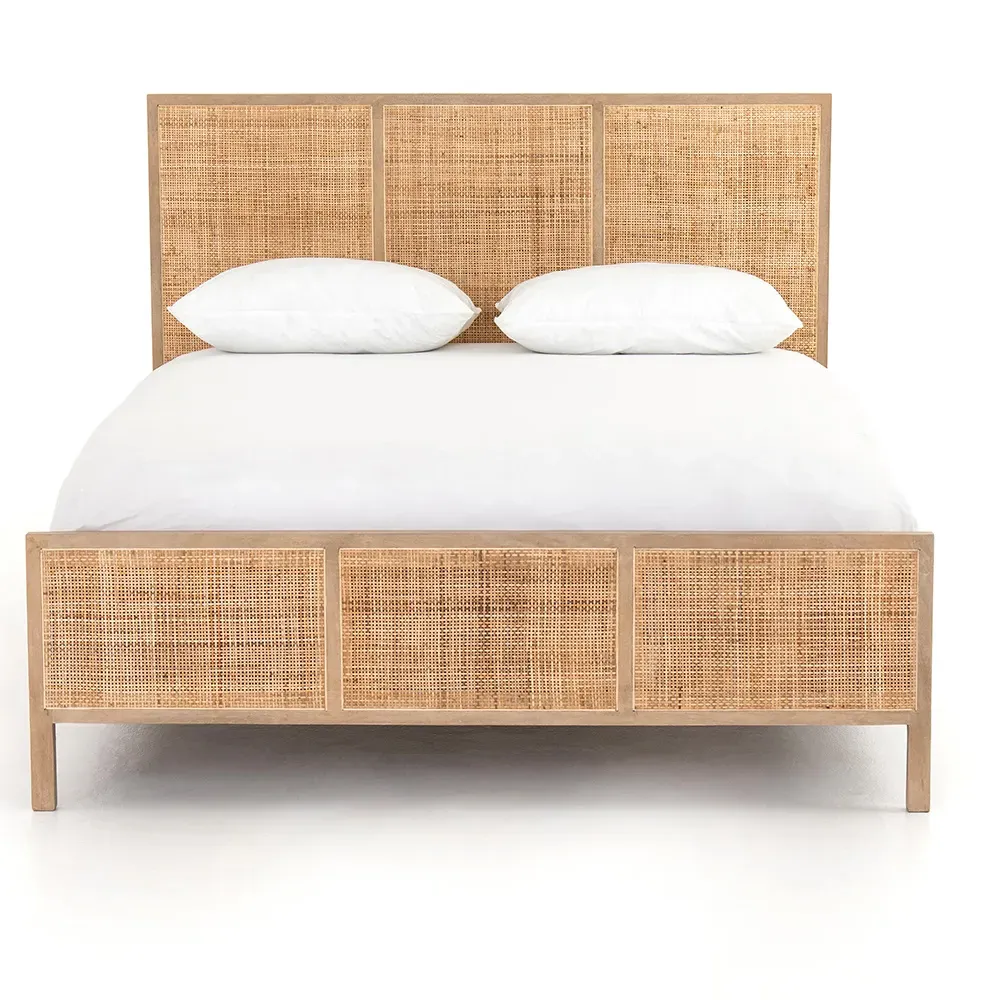 Rhian King Size Bed Frame - Natural, Mango Wood