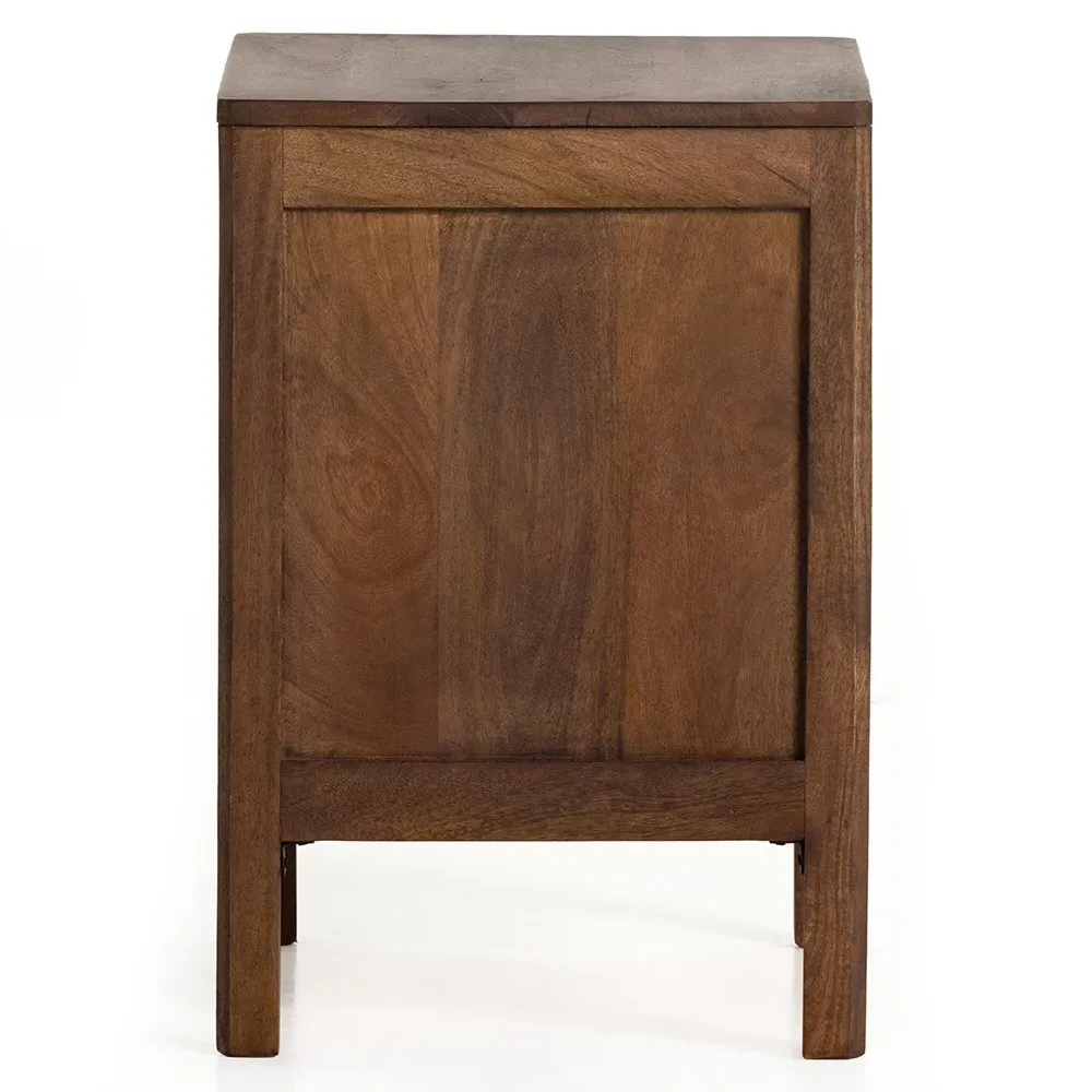 Rhian Left Facing Nightstand with Removable Shelf - Brown Wash, Mango Wood