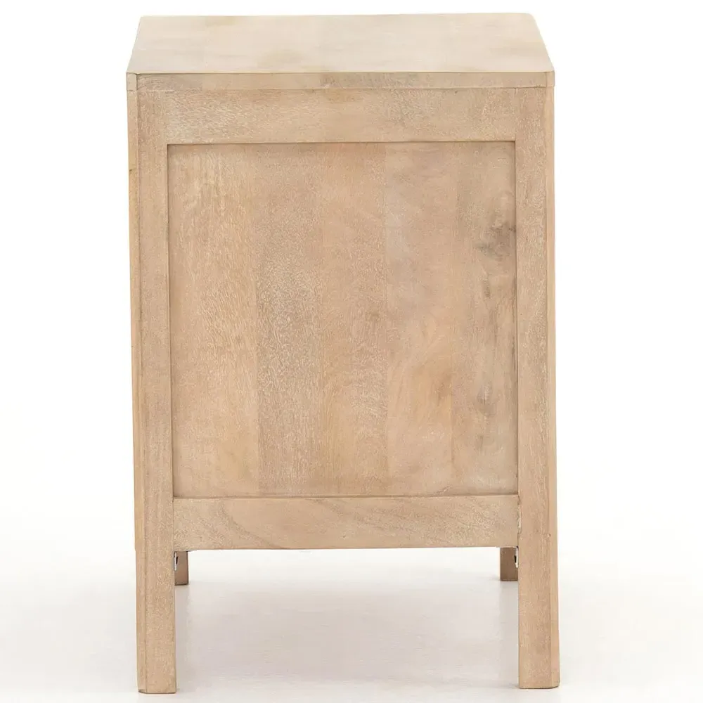 Rhian Left Facing Nightstand with Removable Shelf - Natural, Mango Wood
