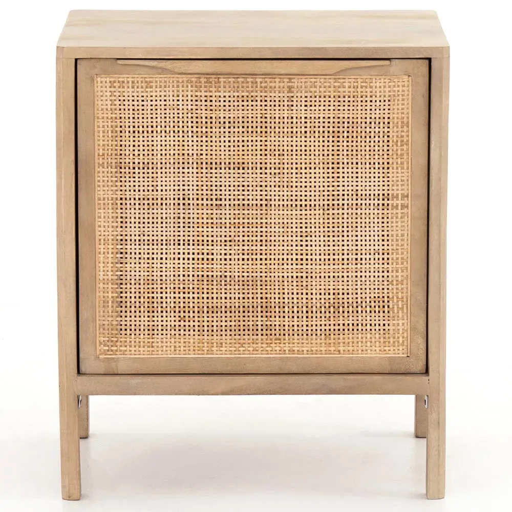 Rhian Left Facing Nightstand with Removable Shelf - Natural, Mango Wood image