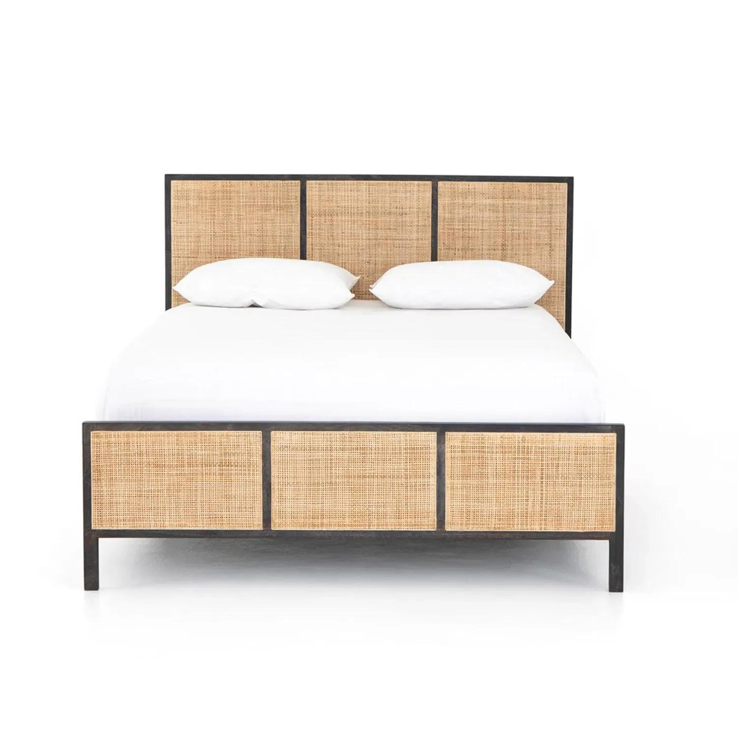 Rhian Queen Size Bed Frame - Black Wash, Mango Wood