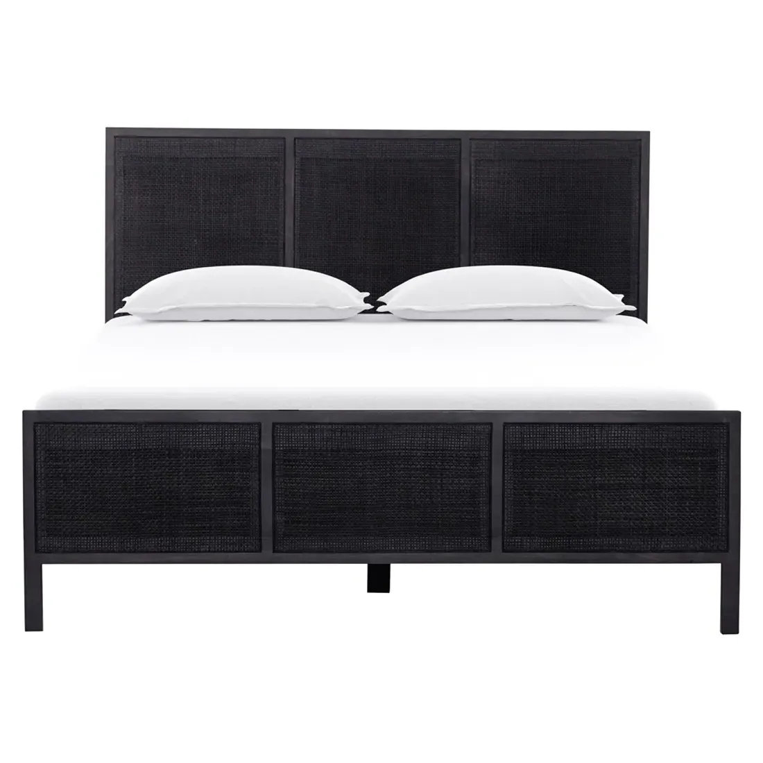 Rhian Queen Size Bed Frame - Black Wash, Mango Wood