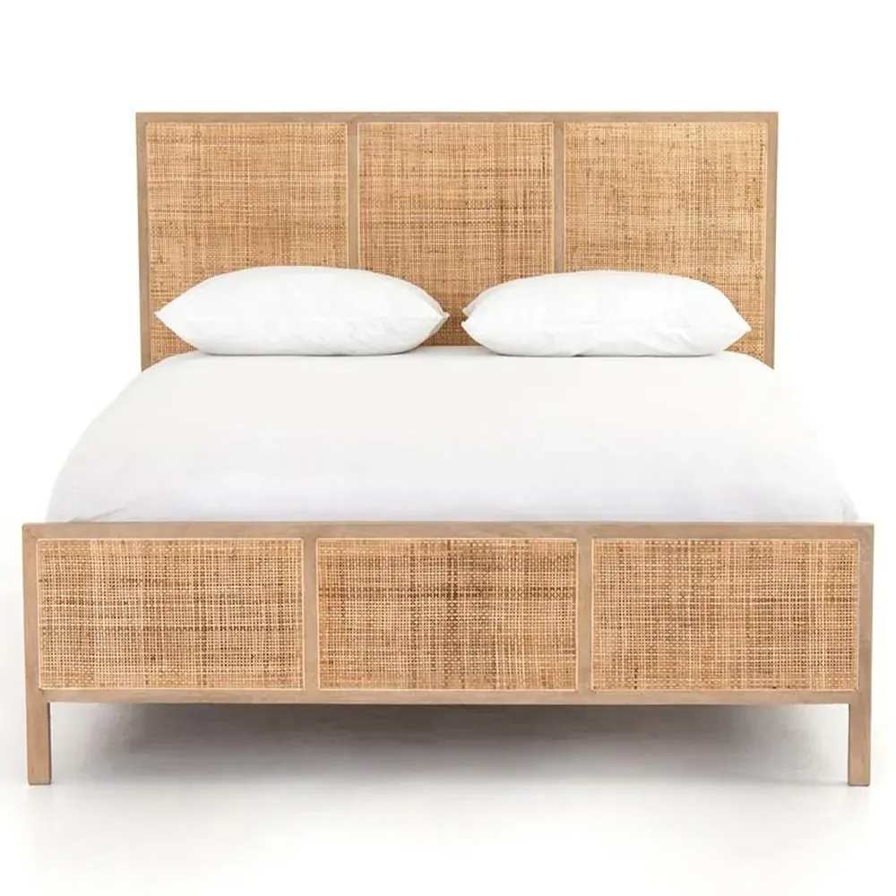 Rhian Queen Size Bed Frame - Natural, Mango Wood