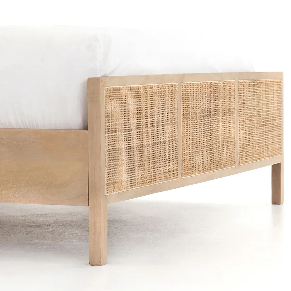 Rhian Queen Size Bed Frame - Natural, Mango Wood