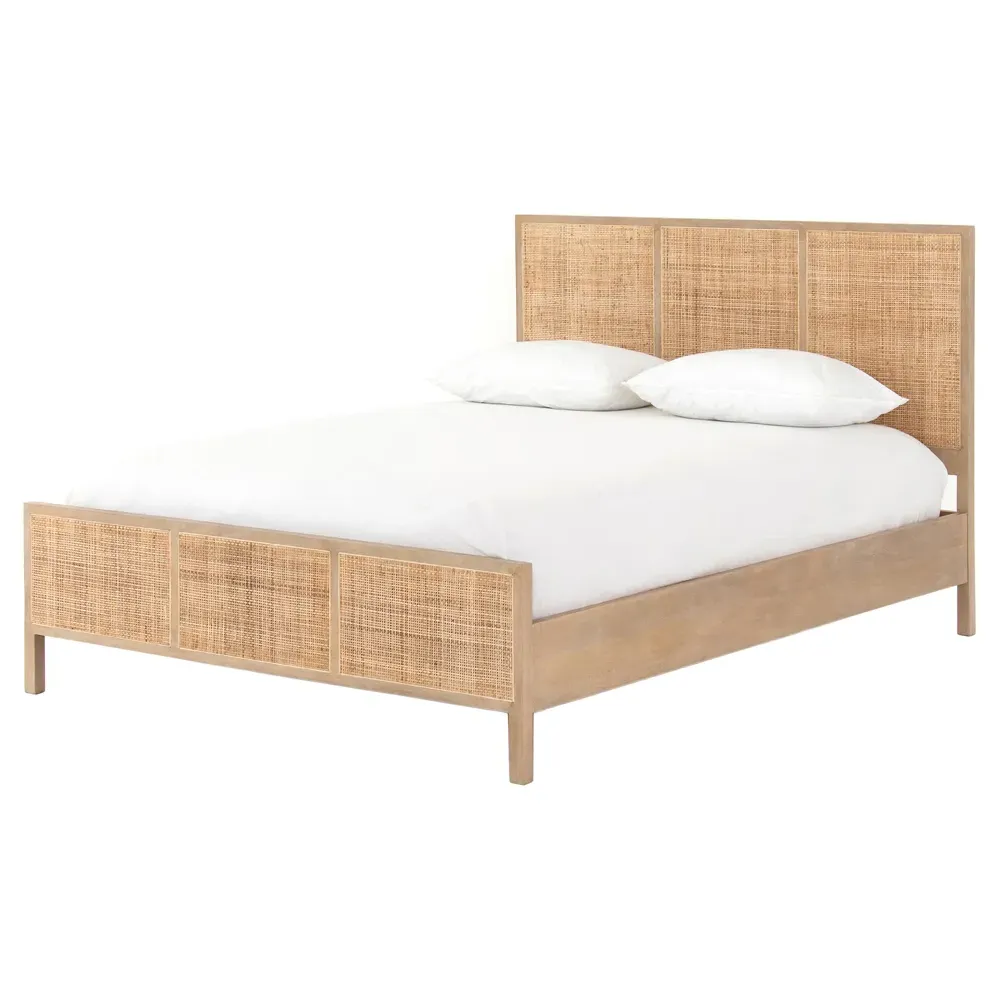 Rhian Queen Size Bed Frame - Natural, Mango Wood