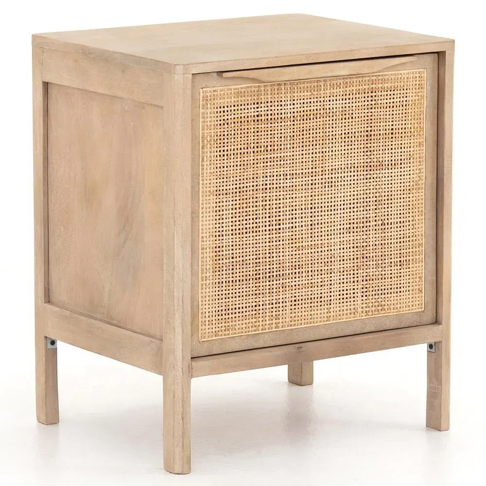 Rhian Right Facing Nightstand with Removable Shelf - Natural, Mango Wood