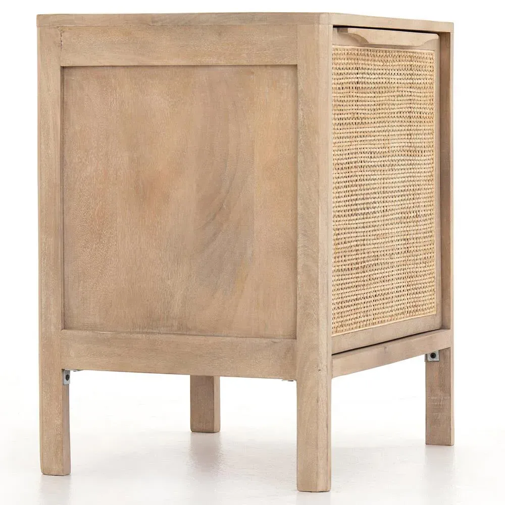 Rhian Right Facing Nightstand with Removable Shelf - Natural, Mango Wood