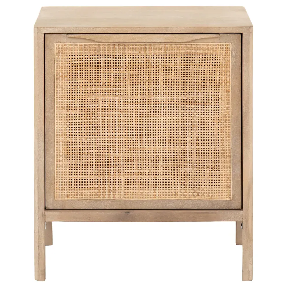 Rhian Right Facing Nightstand with Removable Shelf - Natural, Mango Wood