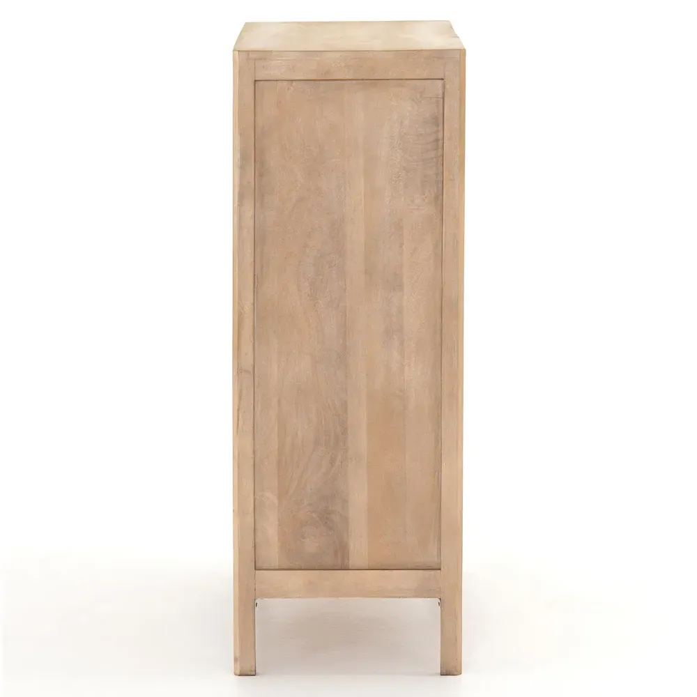 Rhian Tall Chest Dresser with Removable Shelf - Natural, Mango Wood