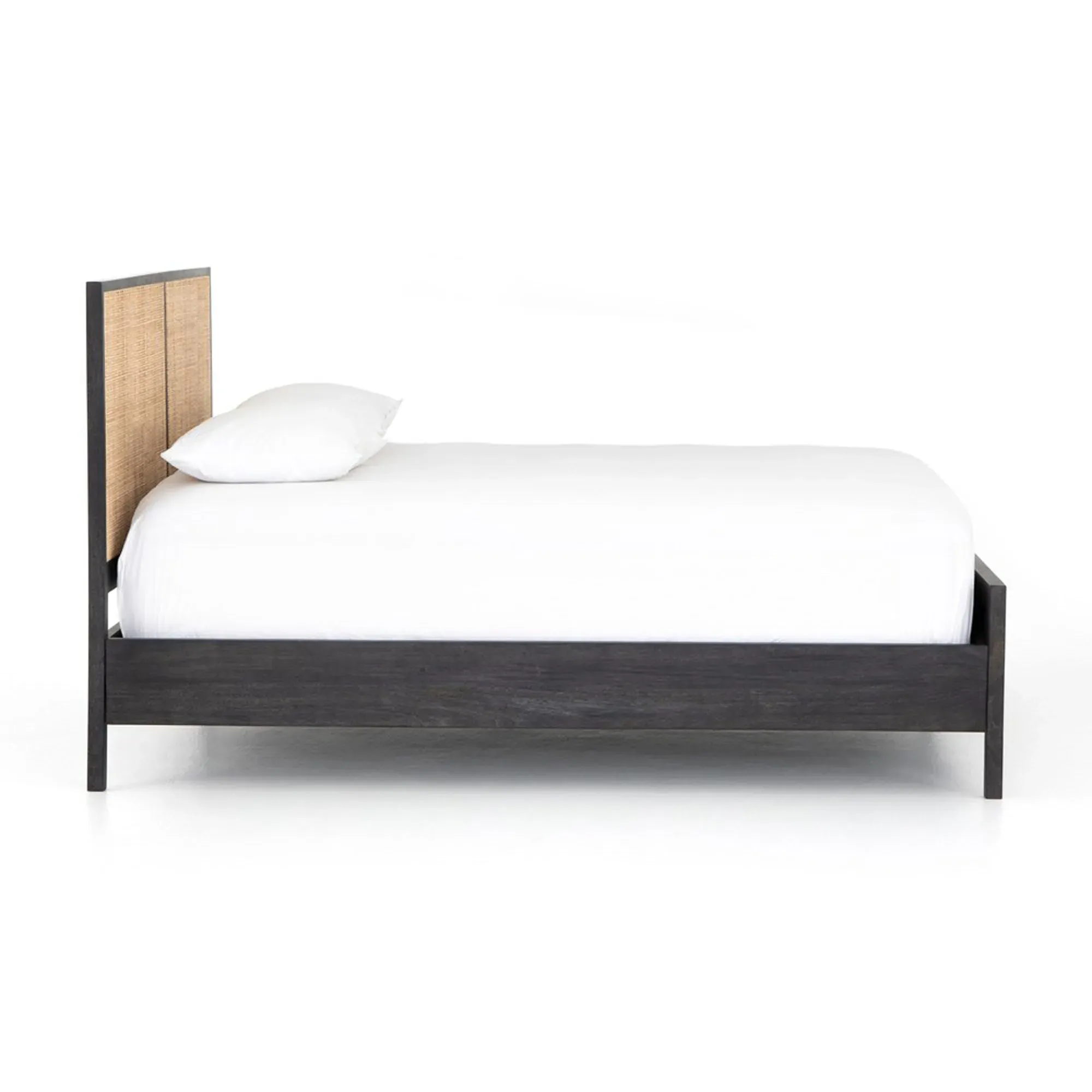 Rhian Twin Size Bed Frame - Black Wash, Mango Wood