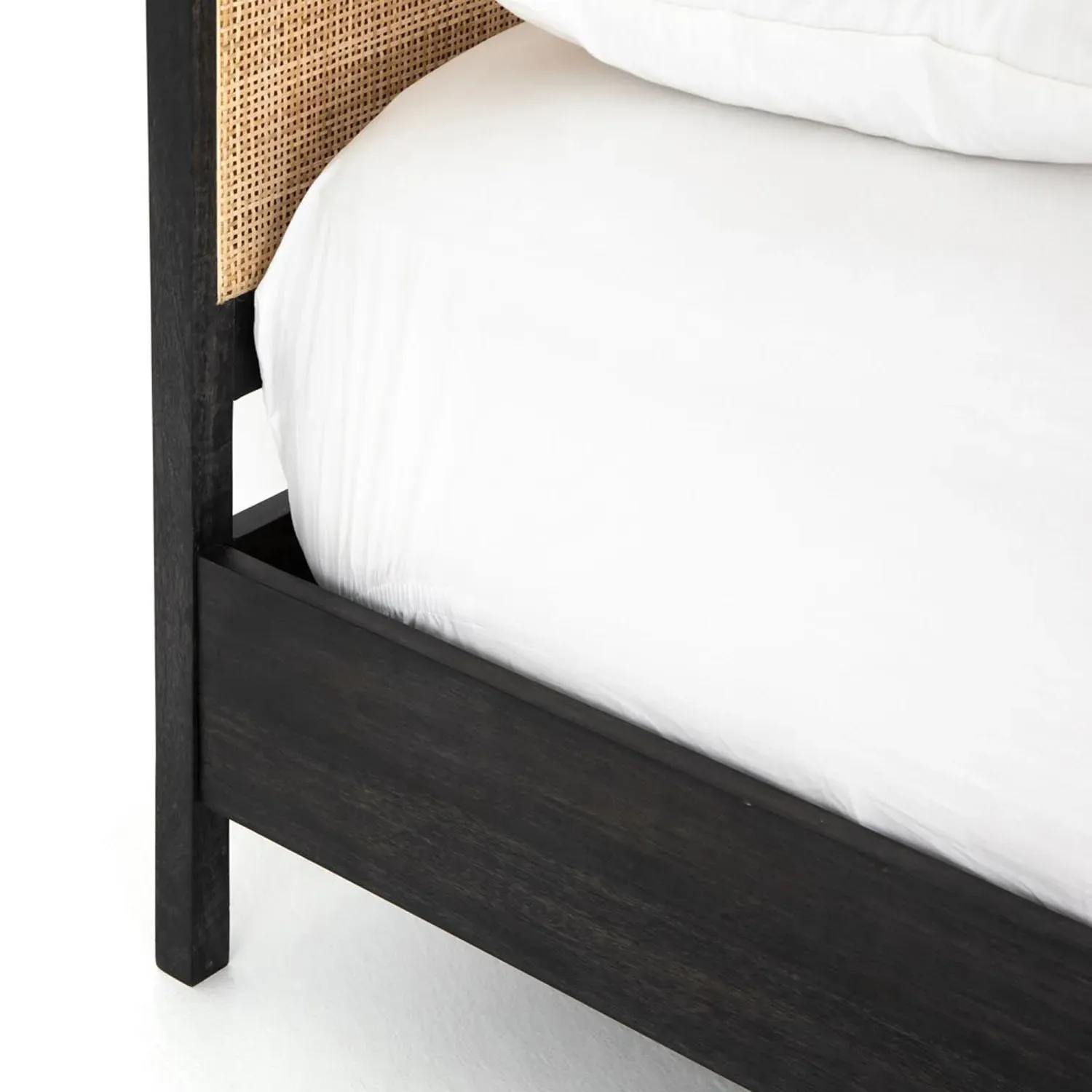 Rhian Twin Size Bed Frame - Black Wash, Mango Wood