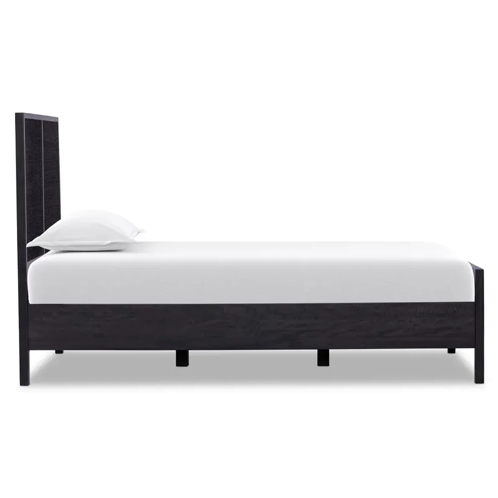 Rhian Twin Size Bed Frame - Black Wash, Mango Wood