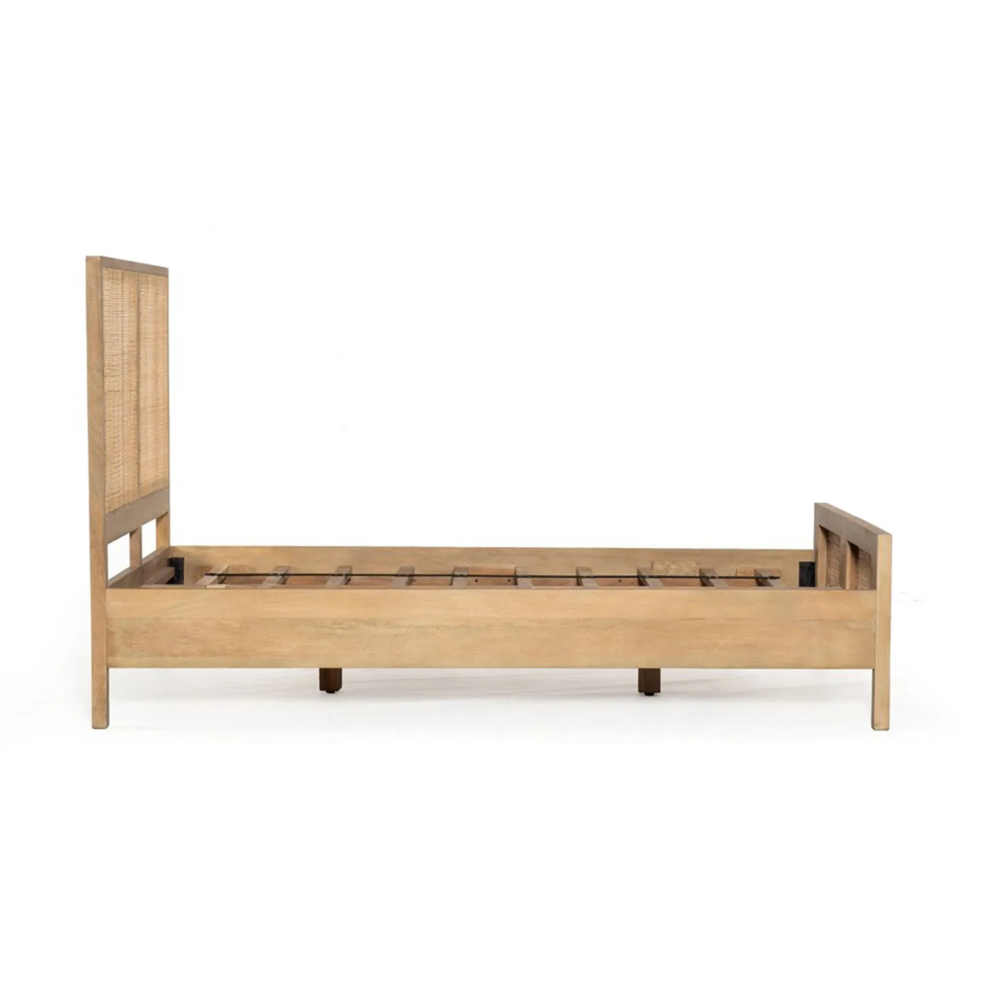 Rhian Twin Size Bed Frame - Natural, Mango Wood
