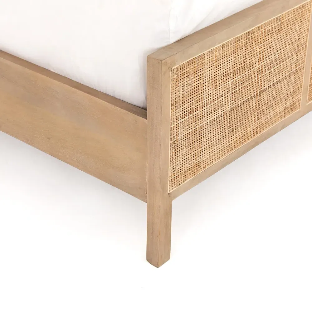 Rhian Twin Size Bed Frame - Natural, Mango Wood