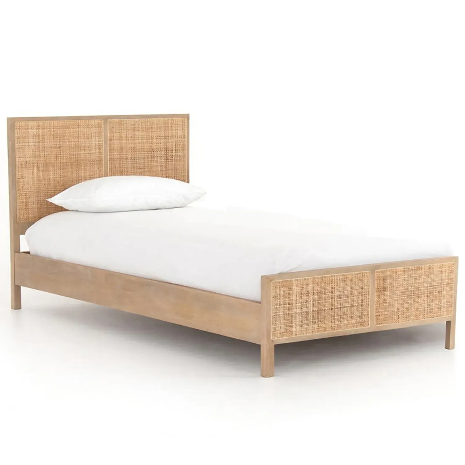 Rhian Twin Size Bed Frame - Natural, Mango Wood