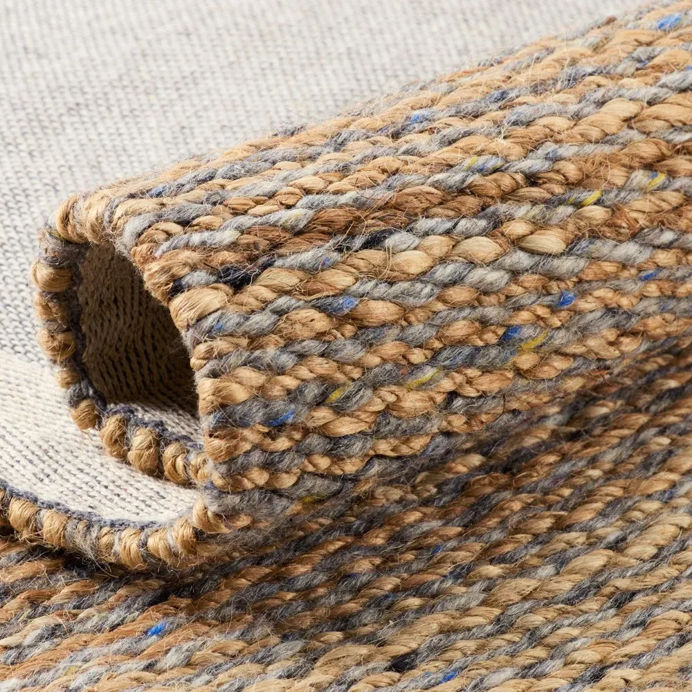 Rhiannon Handwoven Rug Sample - Grey, Jute