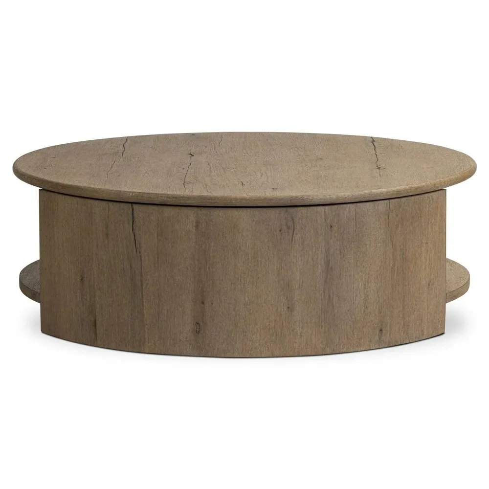 Riacan Round Coffee Table - Brown, Oak