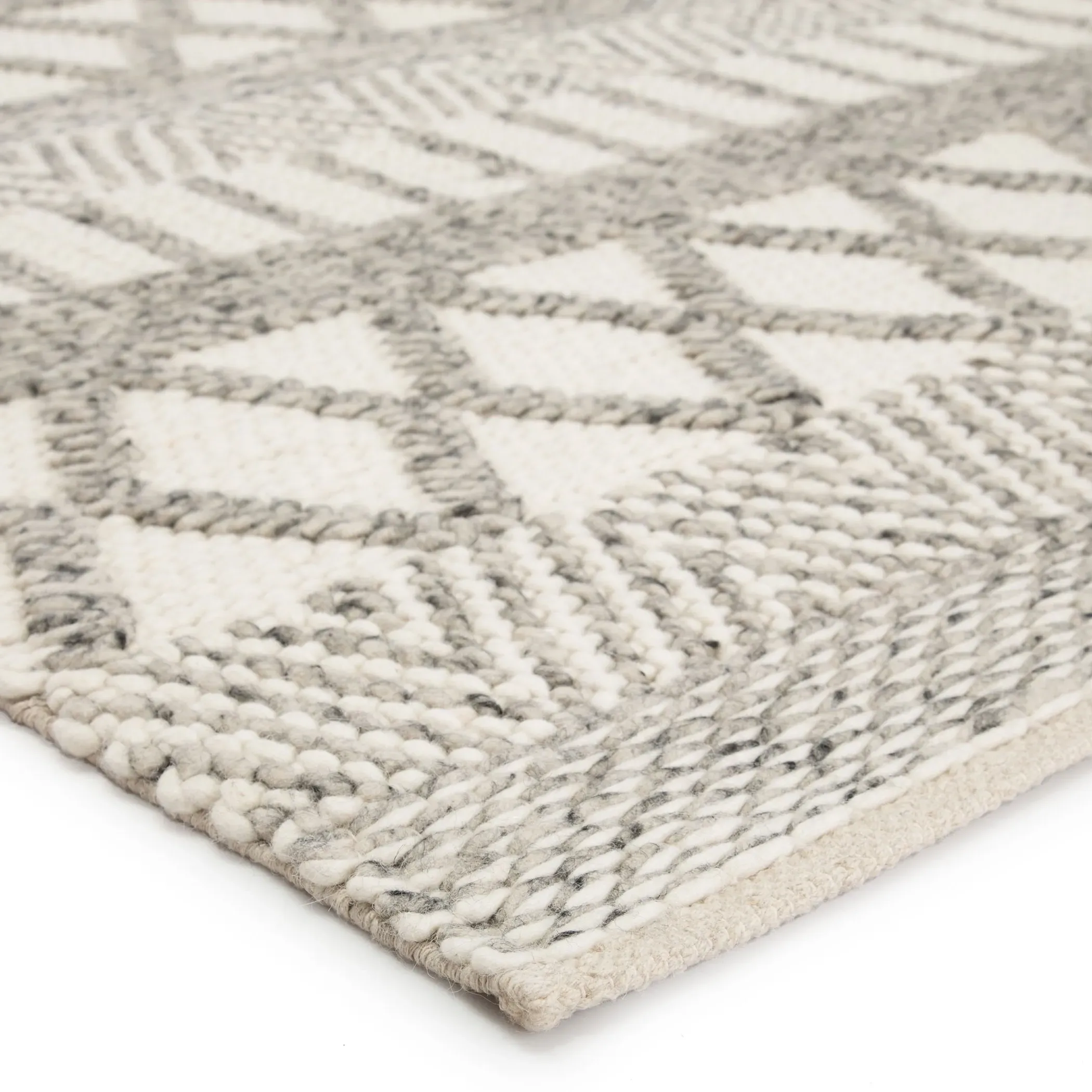 Rian Dula Striped Rug - Ivory Grey, Wool